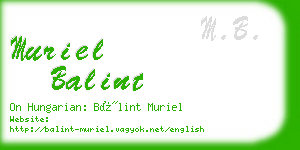 muriel balint business card